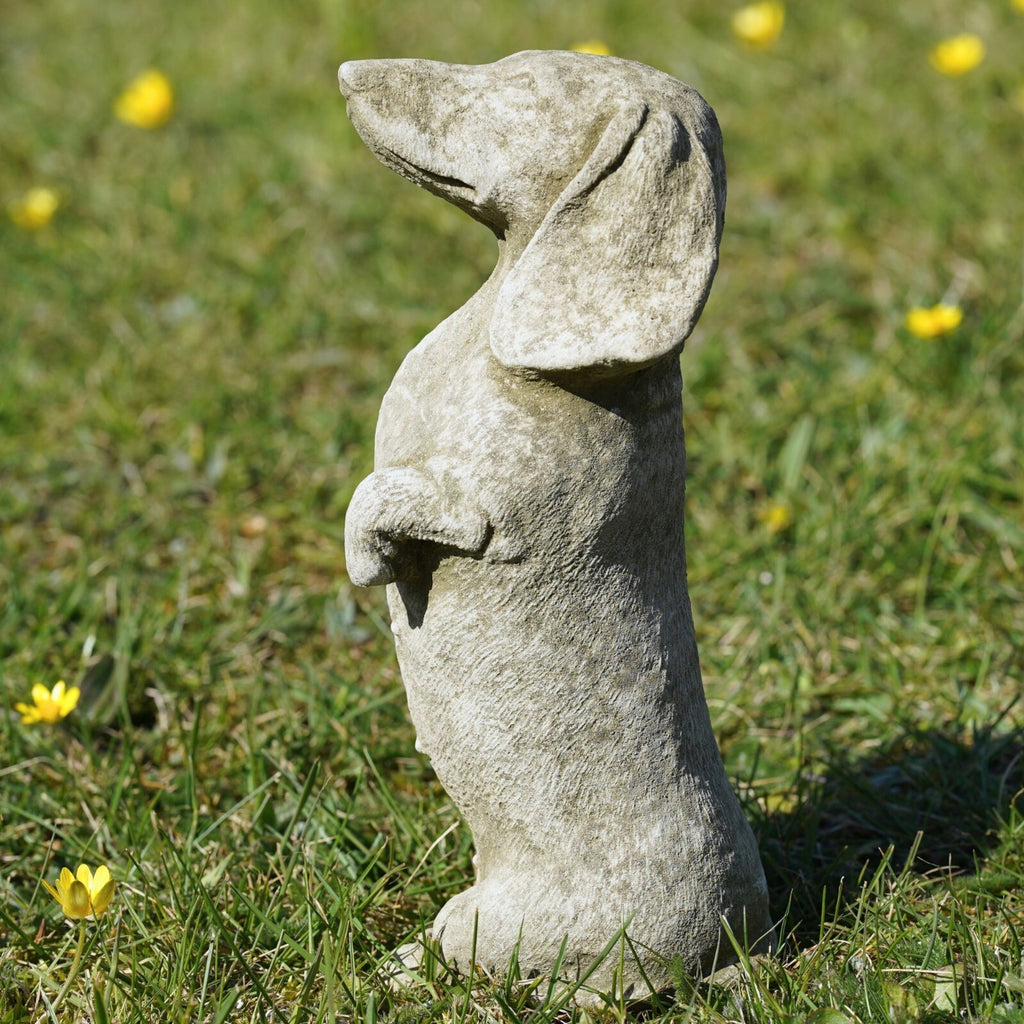 Dachshund Puppy Stone Statue