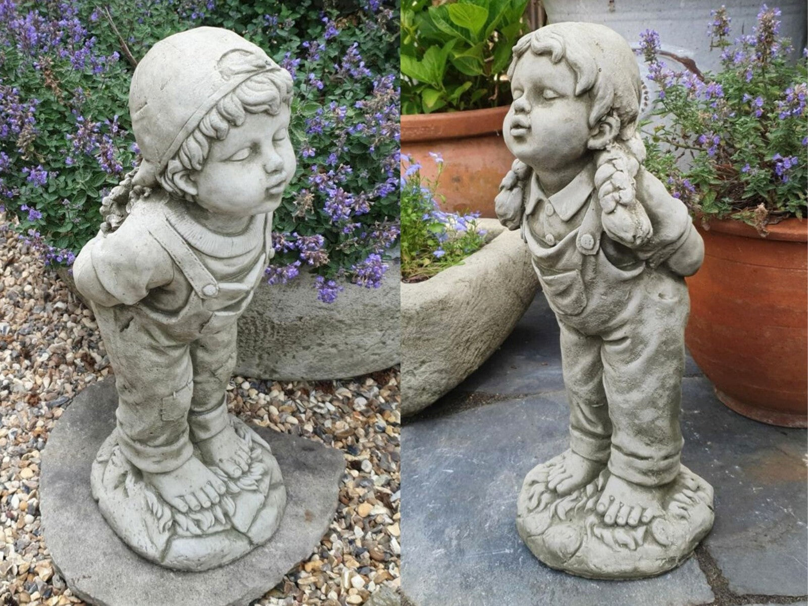 Kissing Boy / Girl Stone Statue
