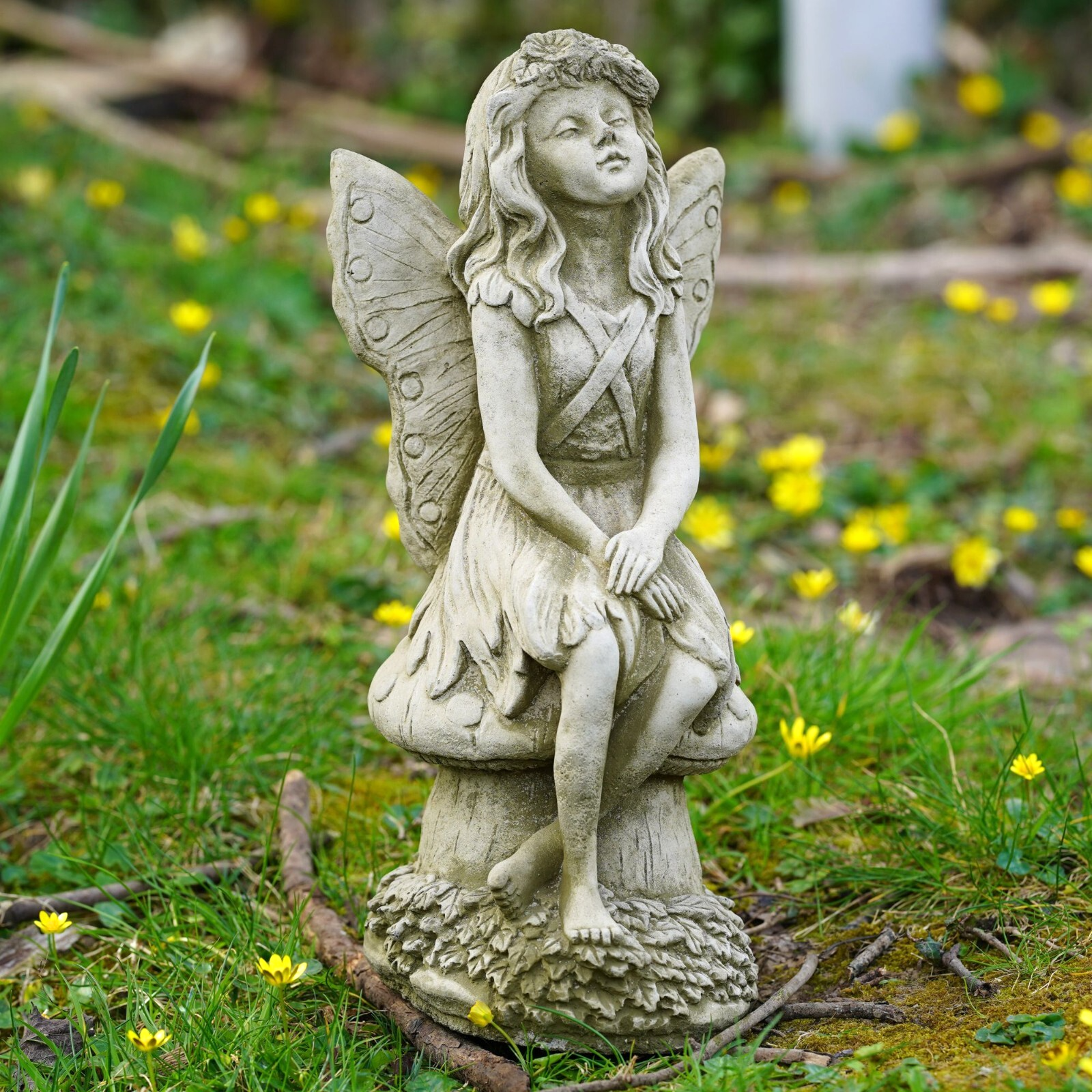 Moon Gazing Fairy Stone Statue Large