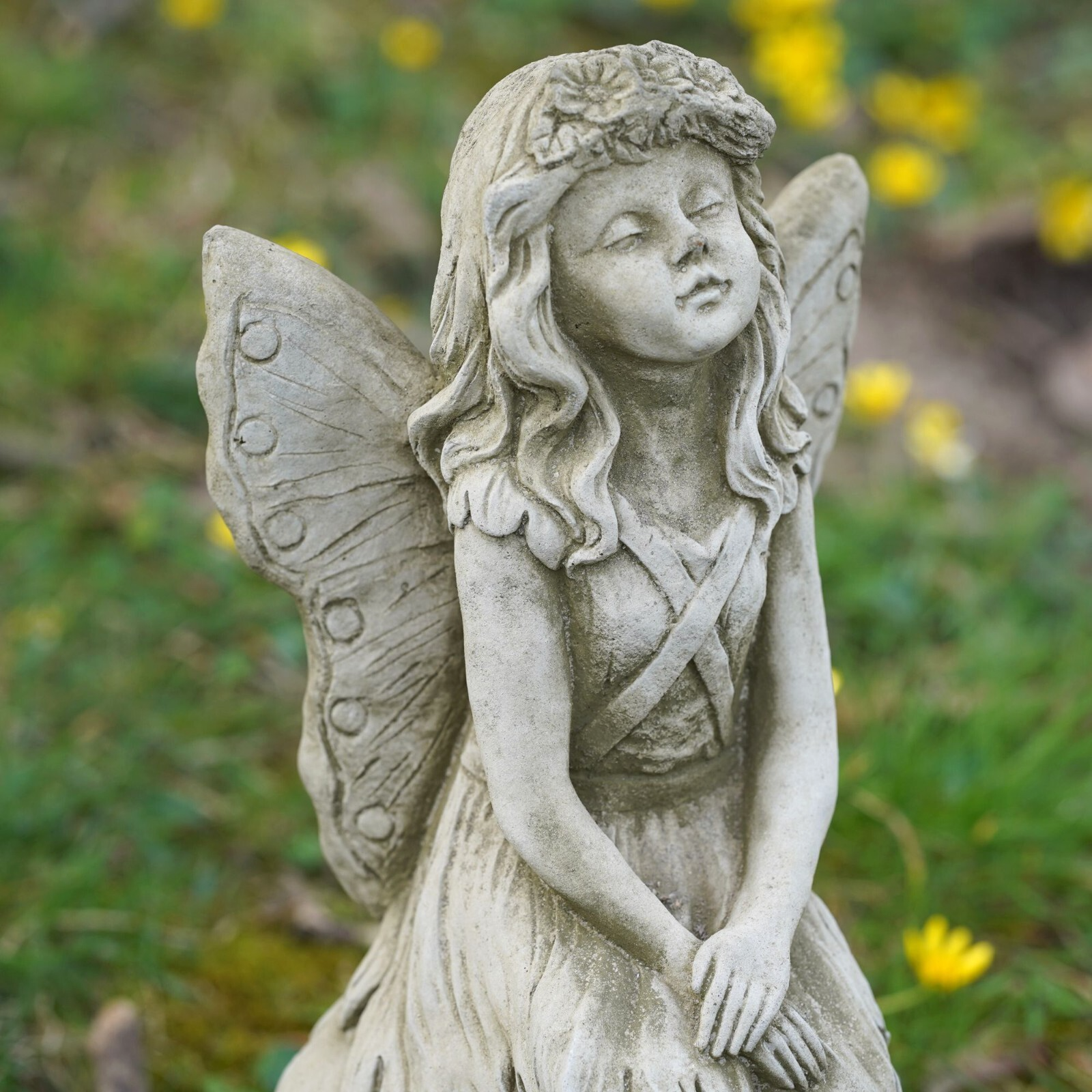 Moon Gazing Fairy Stone Statue Large