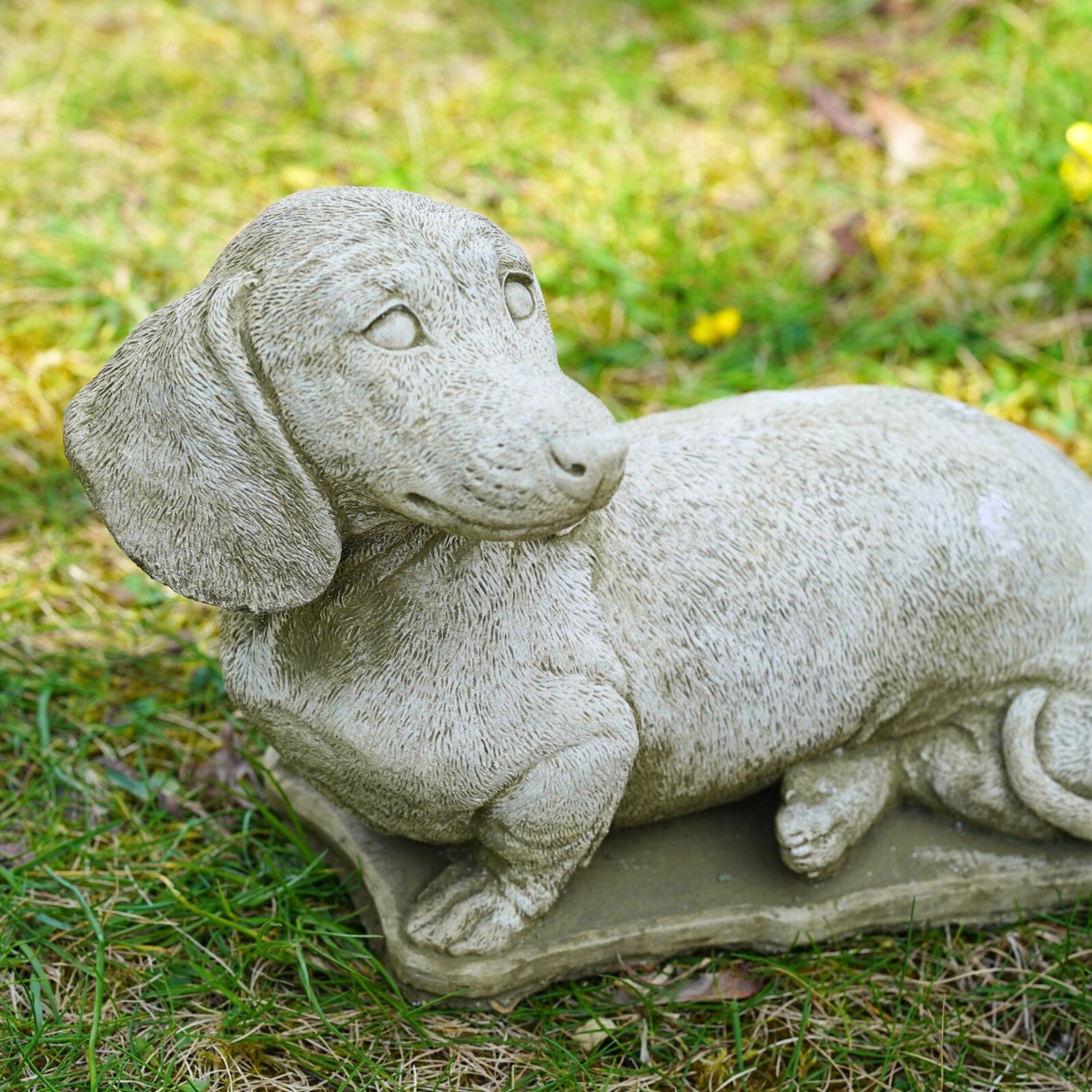 Dachshund Dog Stone Statue