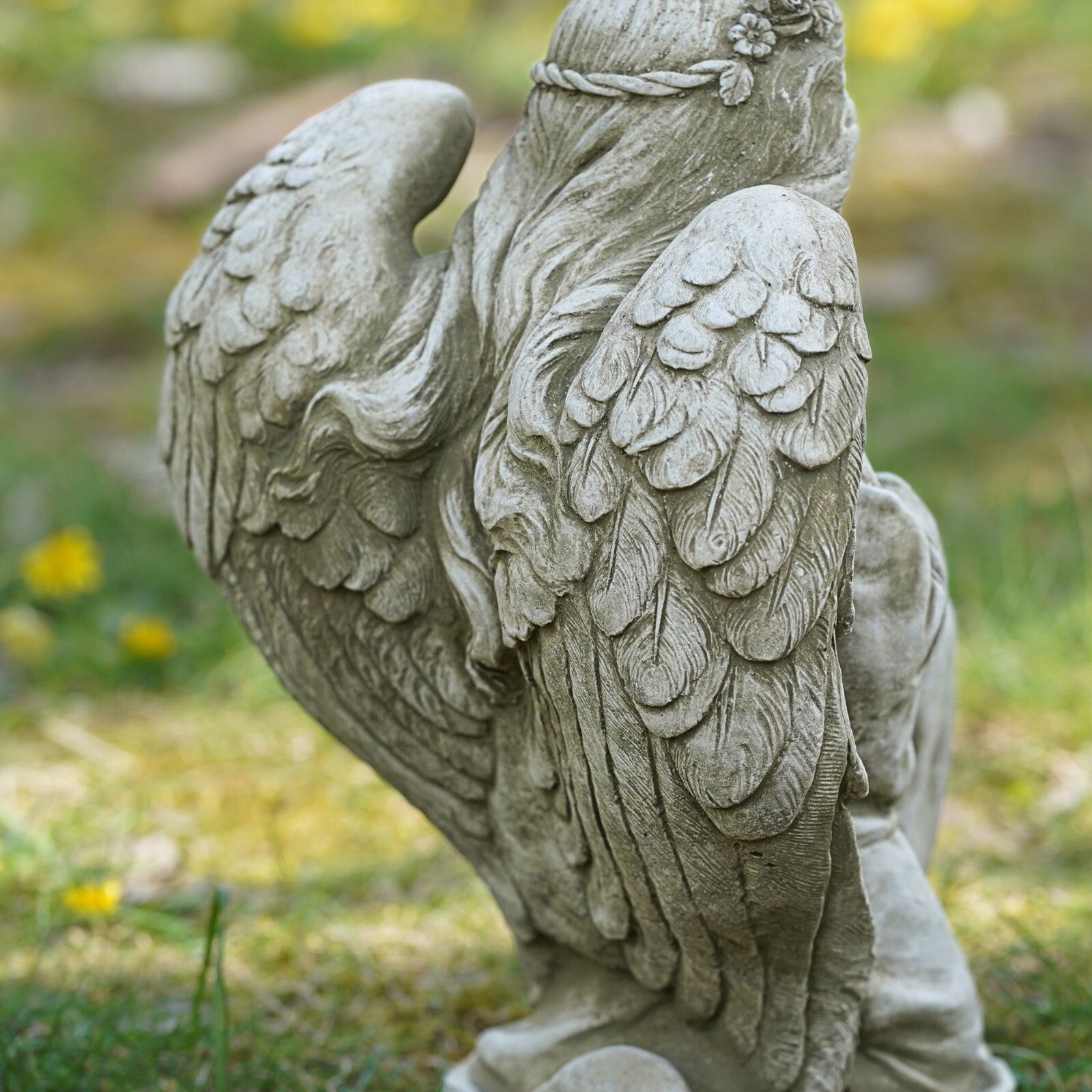 Large Kneeling Angel Stone Statue