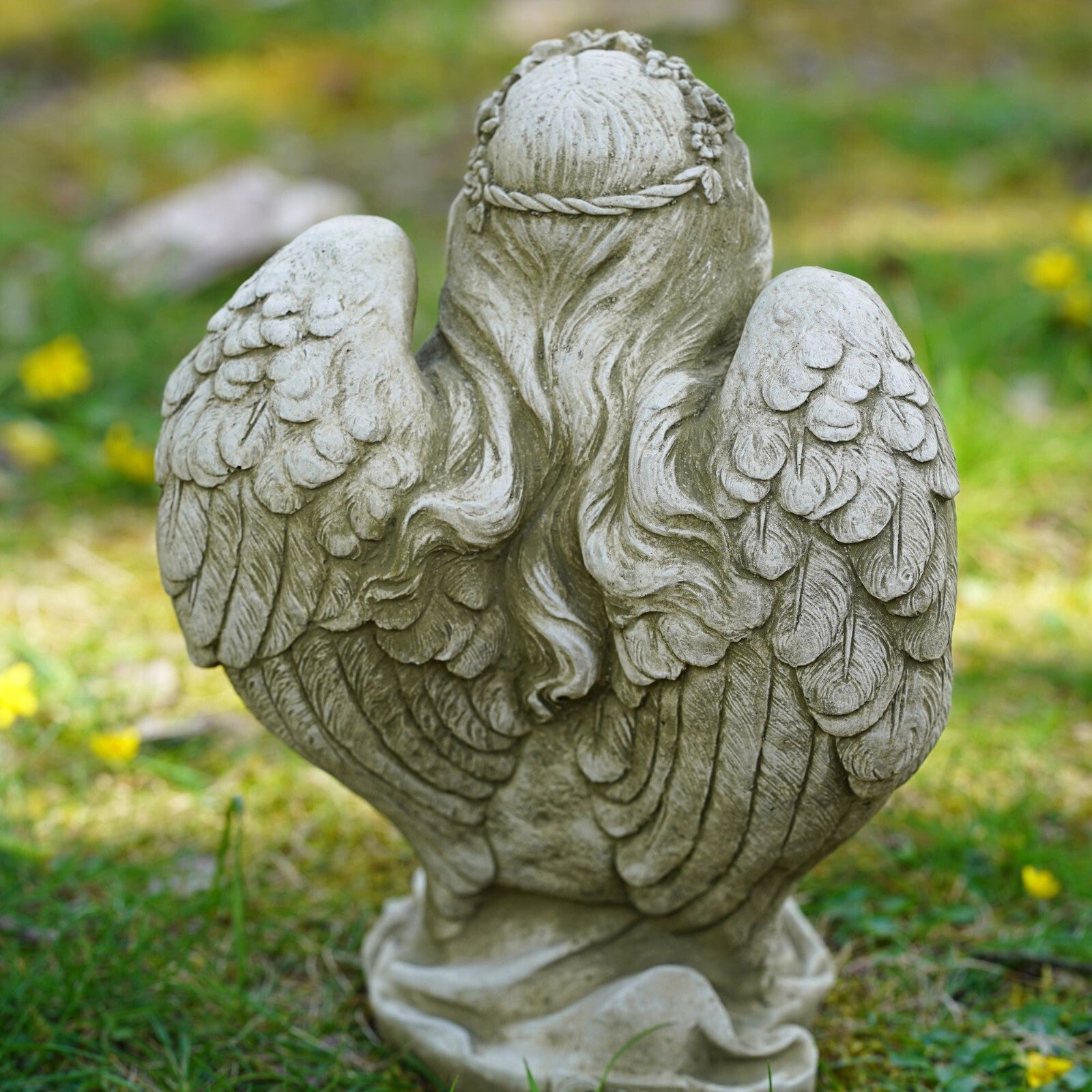 Large Kneeling Angel Stone Statue