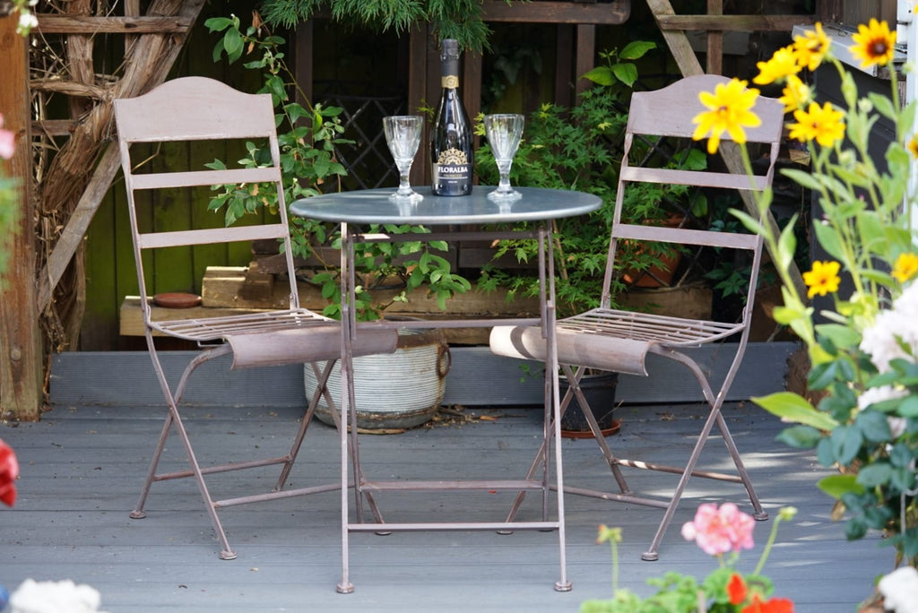 Wrought Iron Table and Chairs | Two Chair Bistro Set