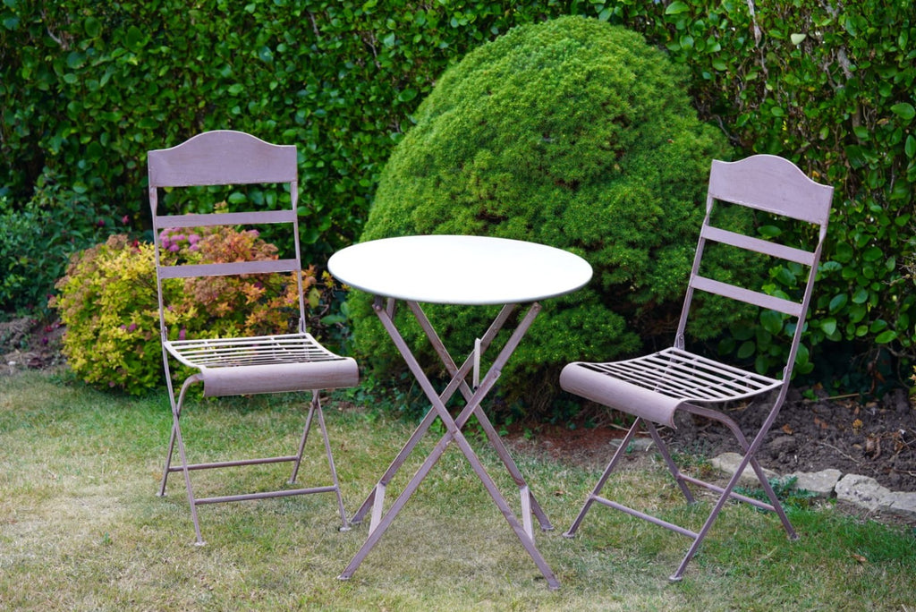 Wrought Iron Table and Chairs | Two Chair Bistro Set