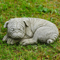 Sleeping Pug Dog Stone Statue