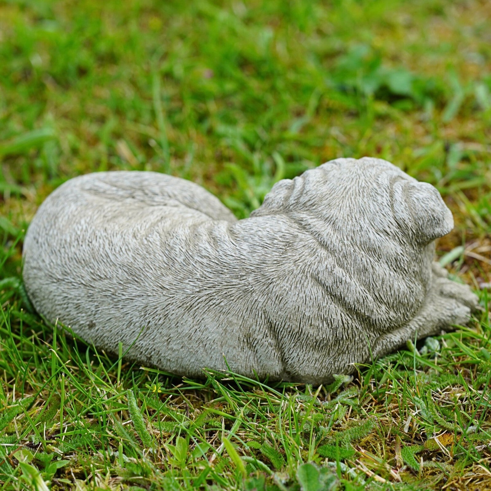 Sleeping Pug Dog Stone Statue