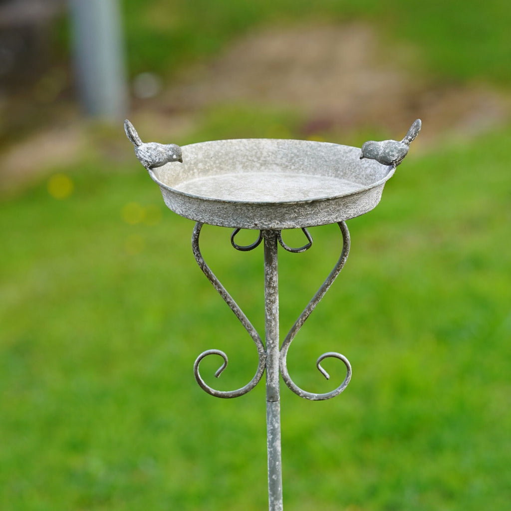 Large Cast Iron Birdbath on Stake