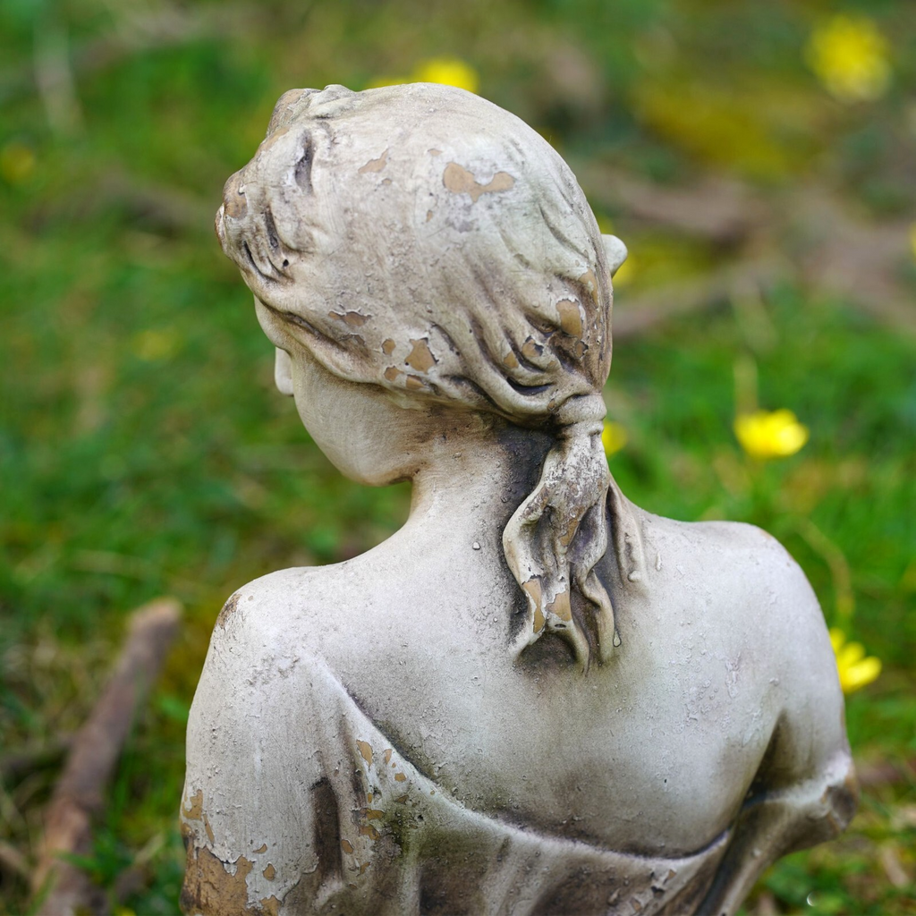 Art Nouveau Floral Lady Bust | Resin Garden Ornament