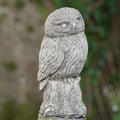 Owl on Log Stone Statue