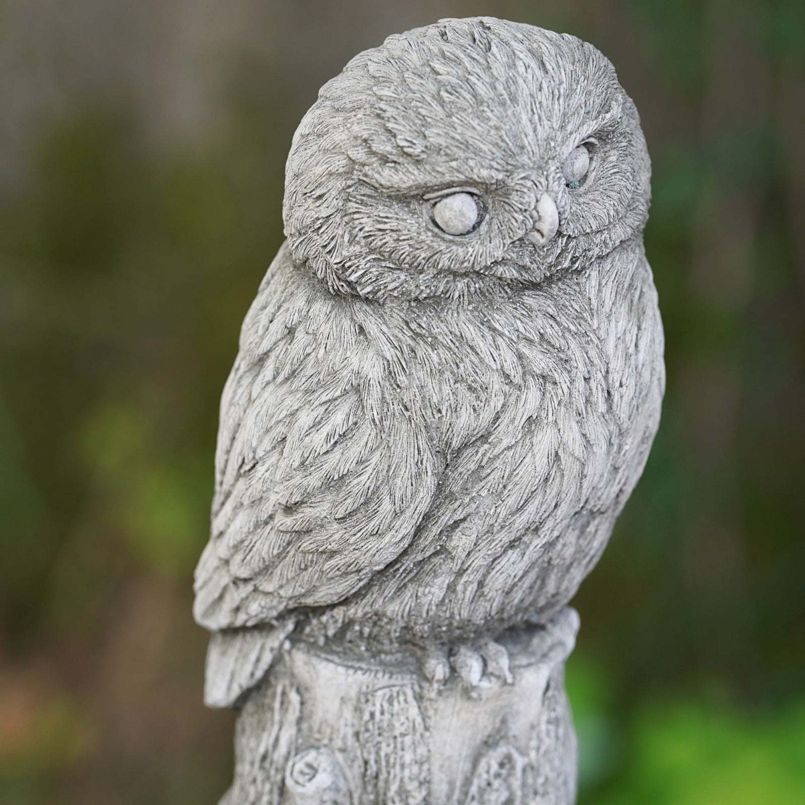 Owl on Log Stone Statue