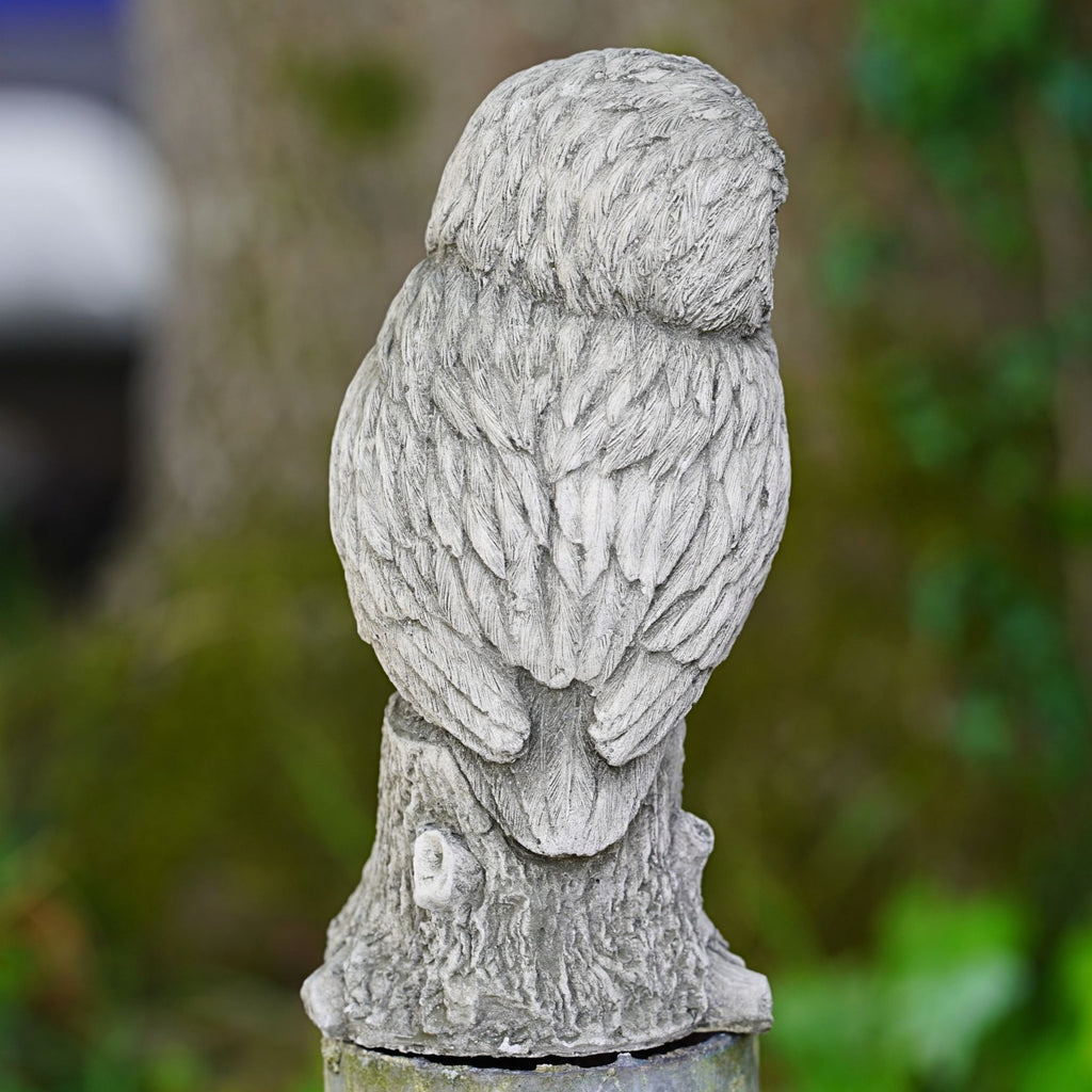 Owl on Log Stone Statue