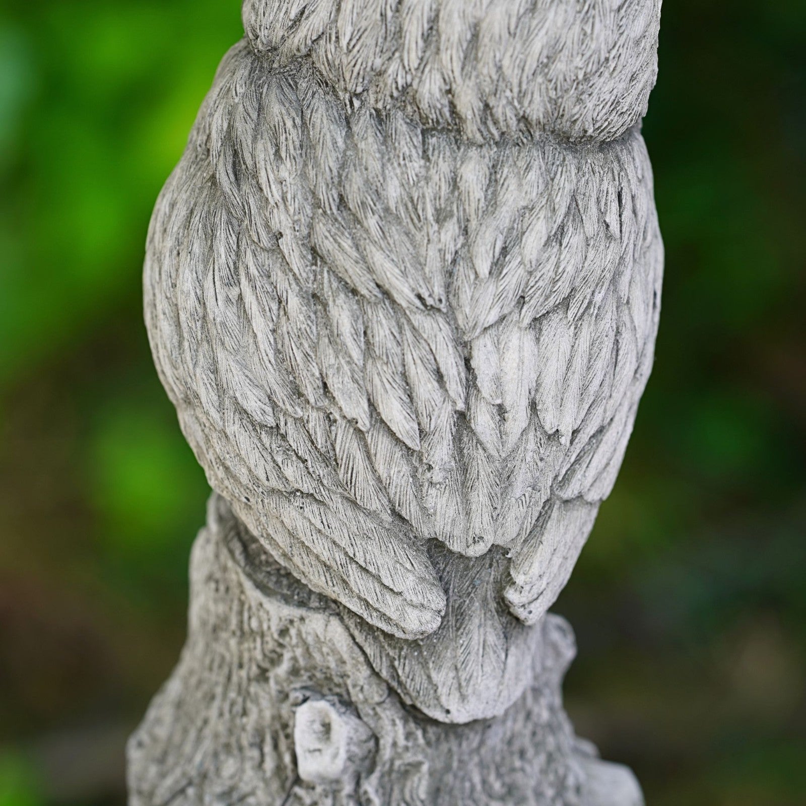 Owl on Log Stone Statue
