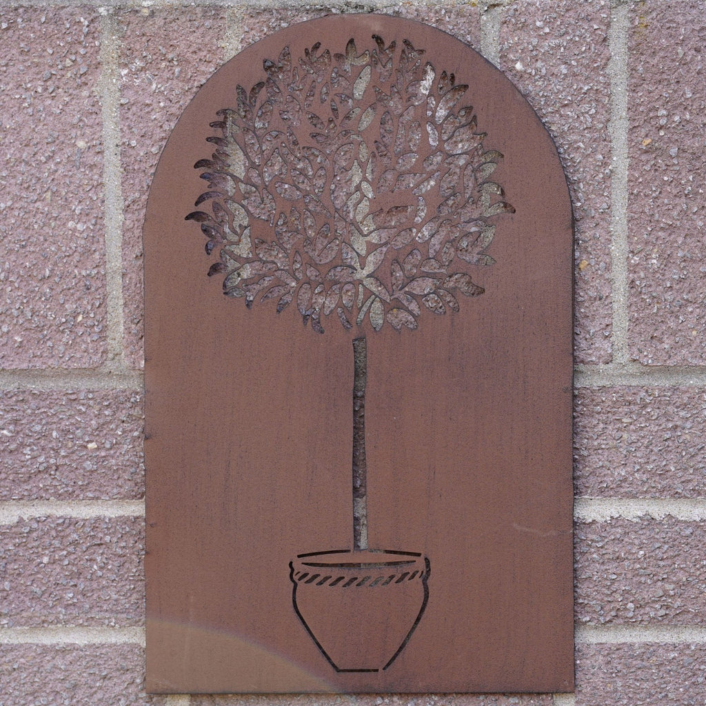 Topiary Bush Metal Wall Plaque