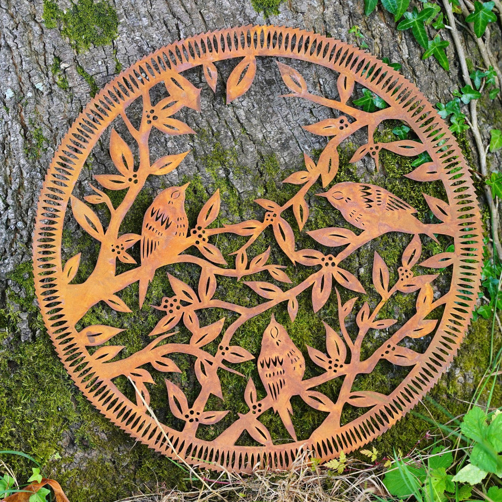 Trio Bird Hanging Metal Wall Plaque