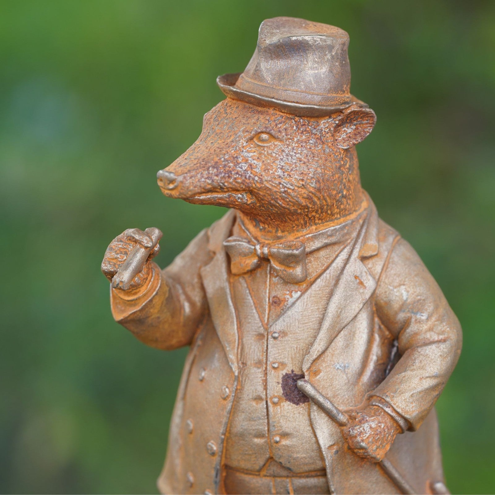 Cast Iron Master Badger Garden Sculpture