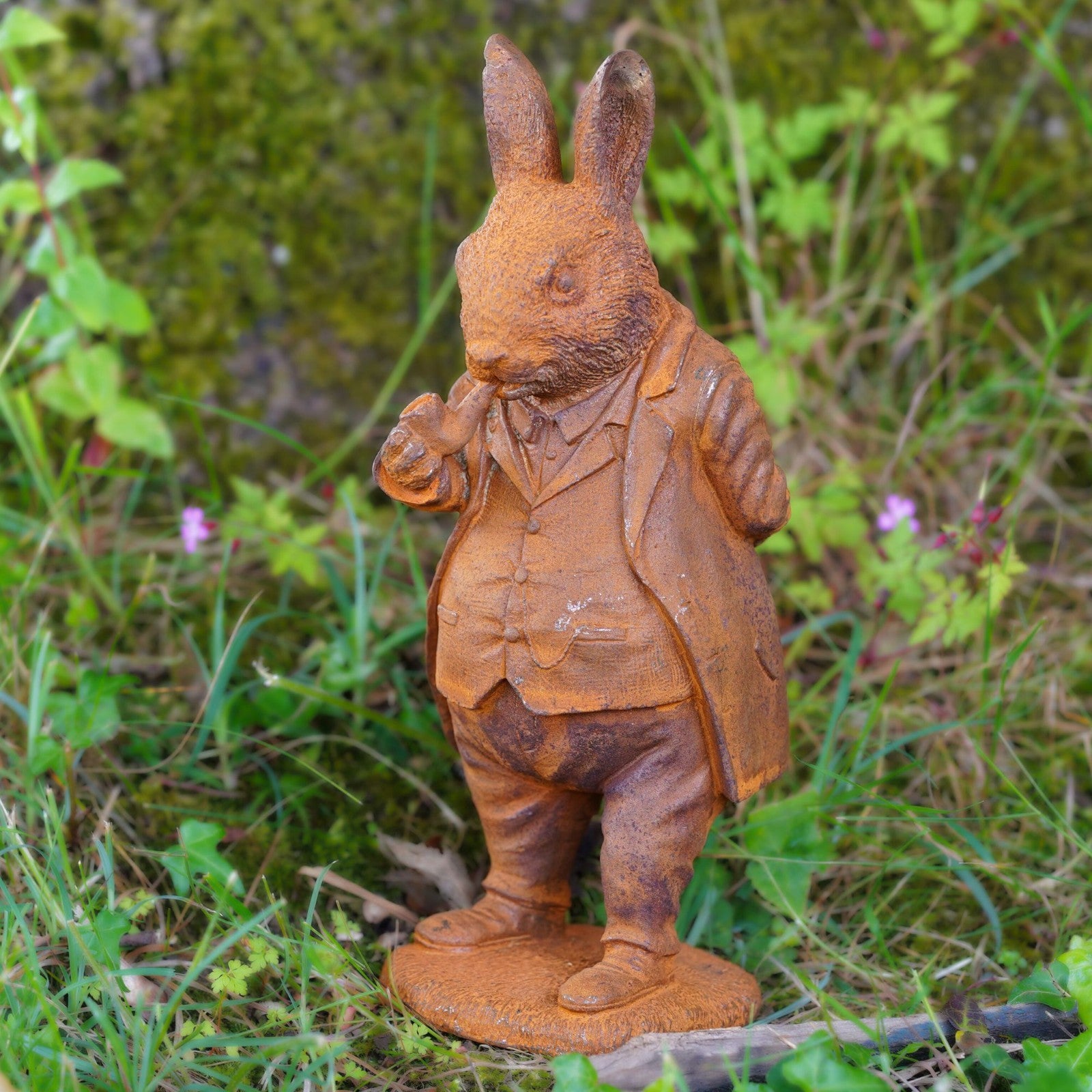 Cast Iron Master Rabbit Garden Sculpture