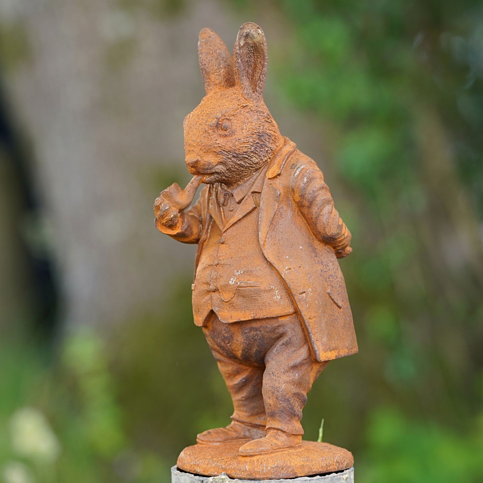 Cast Iron Master Rabbit Garden Sculpture