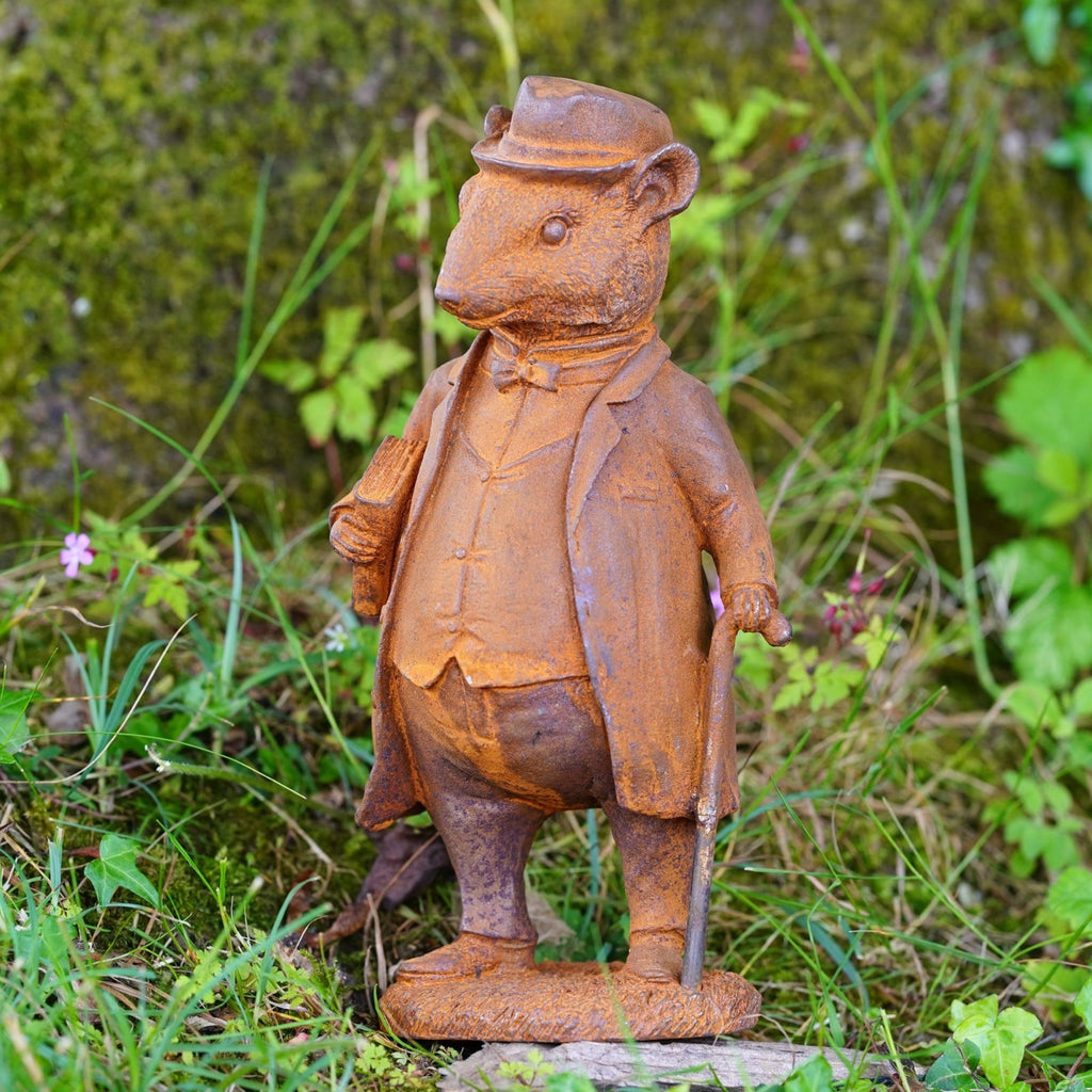 Cast Iron Master Mouse Garden Sculpture