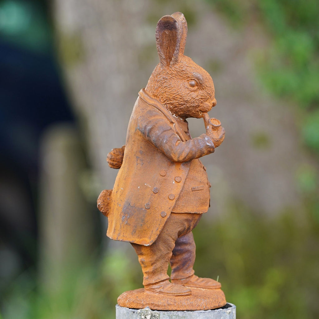 Cast Iron Master Rabbit Garden Sculpture