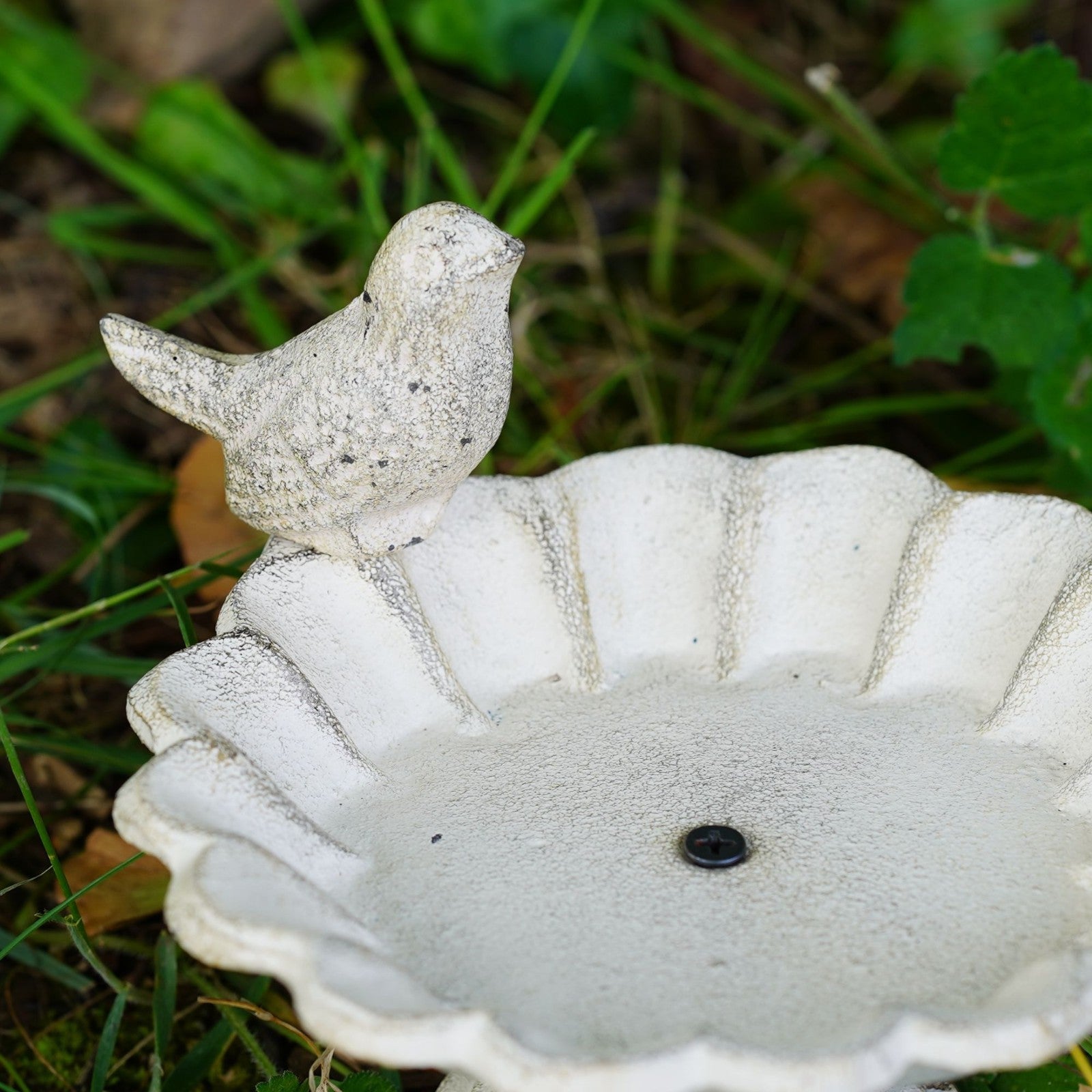 Cast Iron Bird Bath / Feeder White Finish