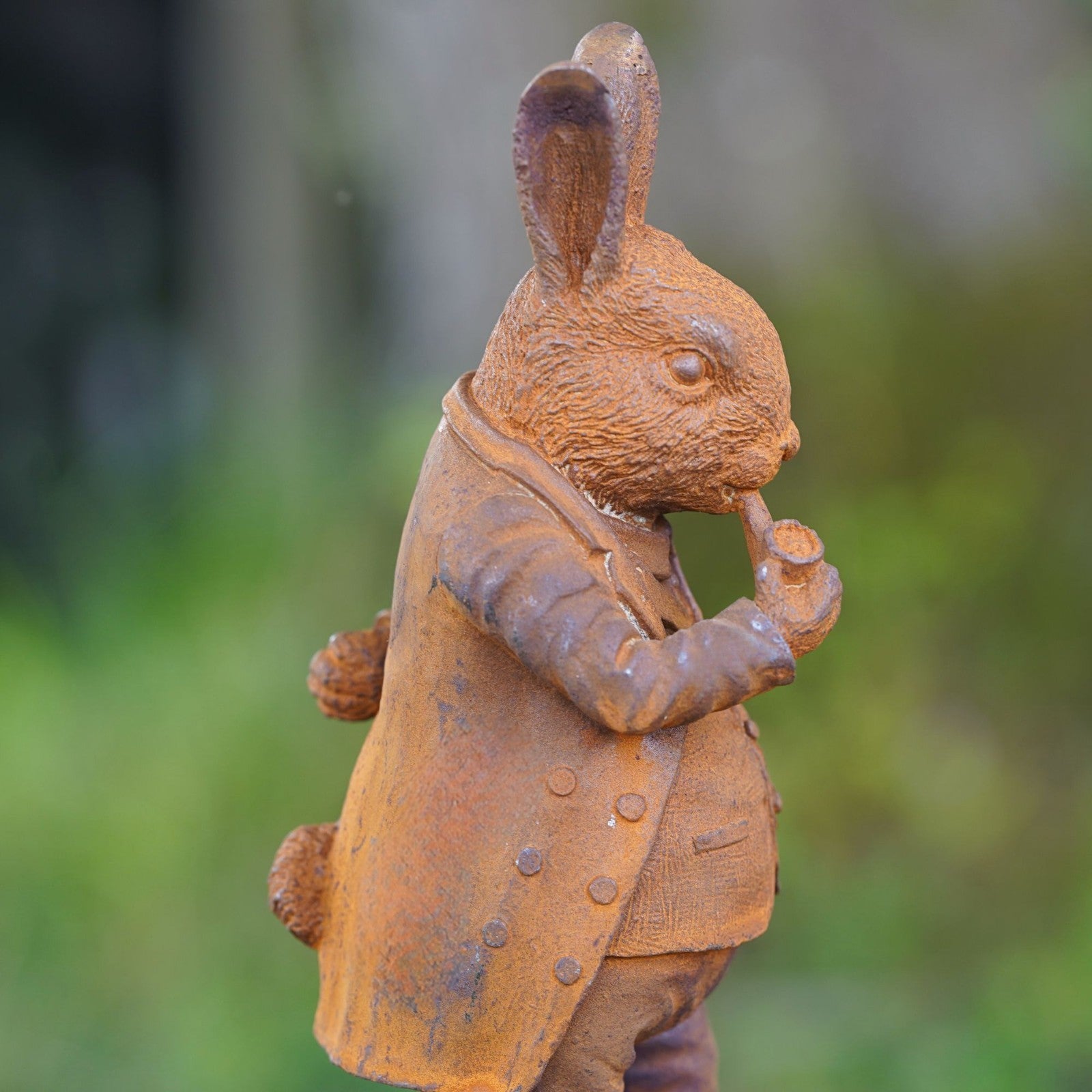 Cast Iron Master Rabbit Garden Sculpture