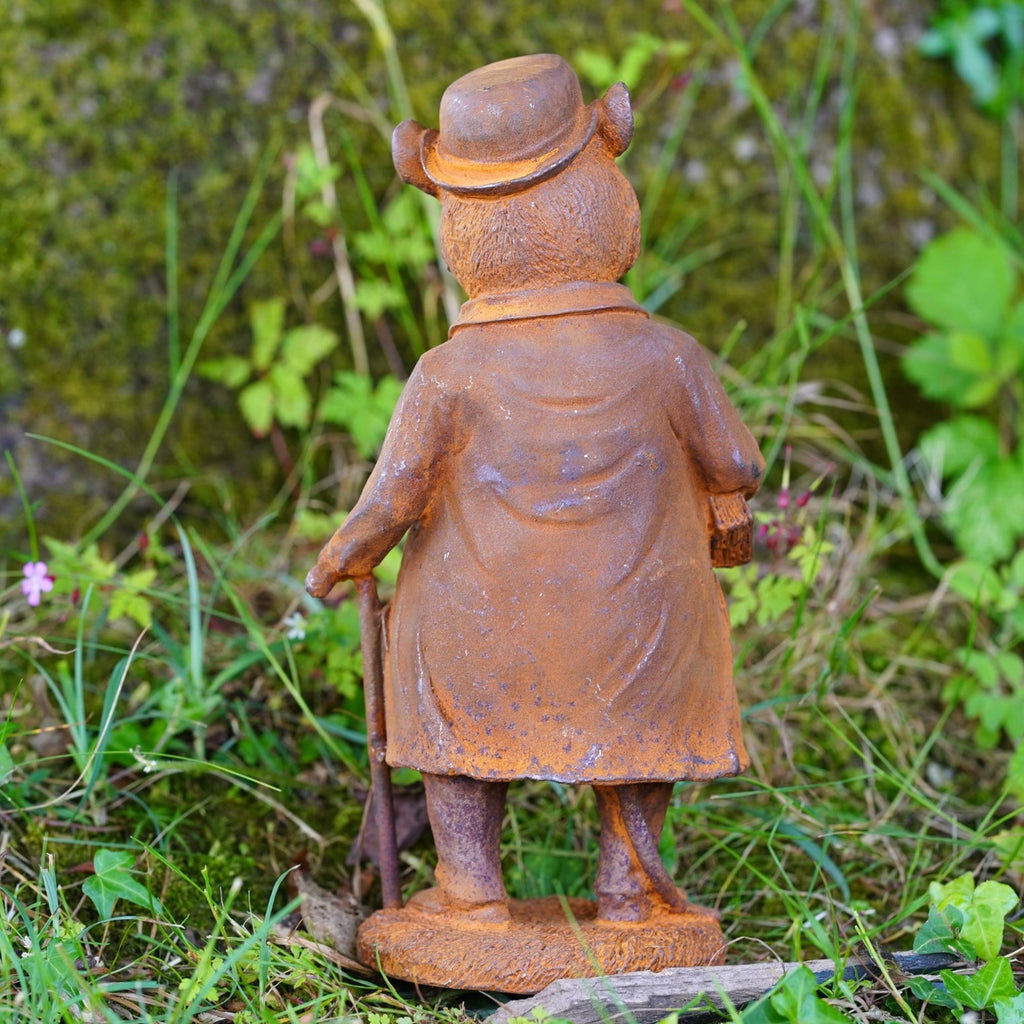 Cast Iron Master Mouse Garden Sculpture