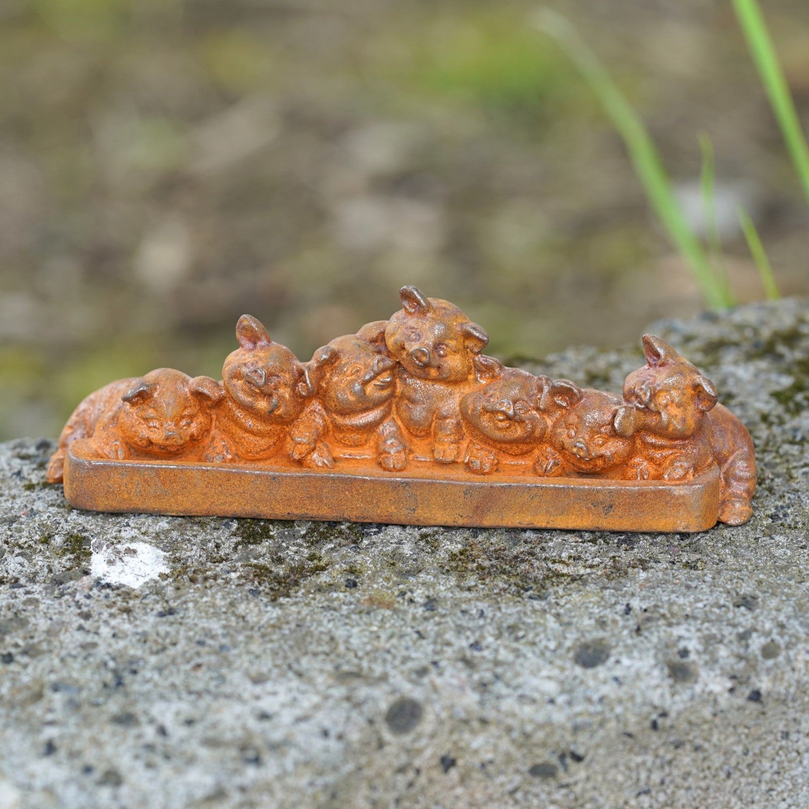 Cast Iron Pigs at Trough