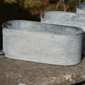 Large Ribbed Metal Planters | Outdoor Garden Trough
