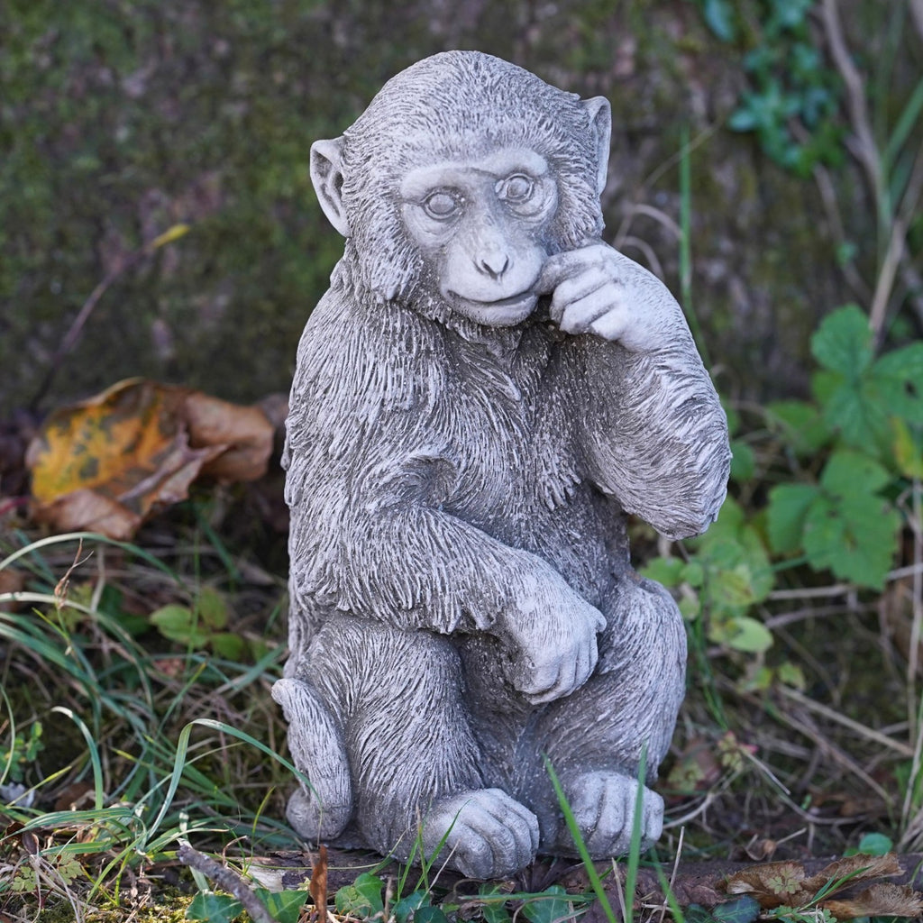 Monkey Stone Statue Ape Gorilla Sculpture