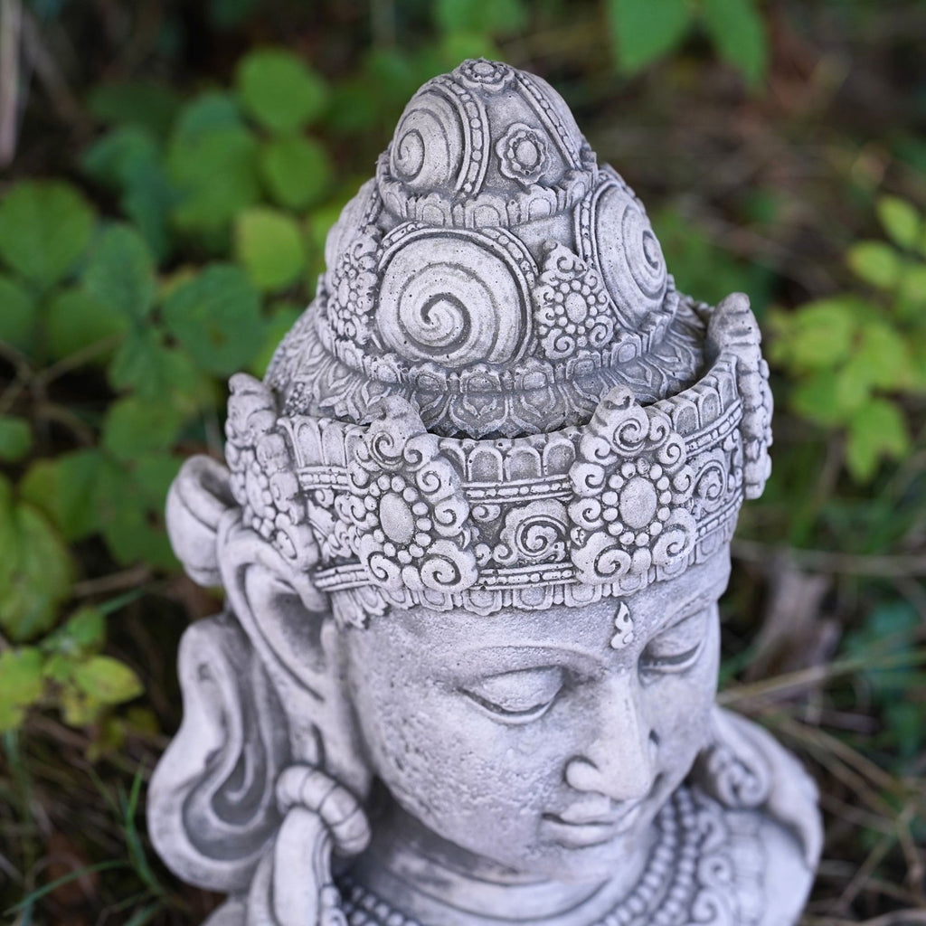 Thai Lady Buddha Bust Stone Statue