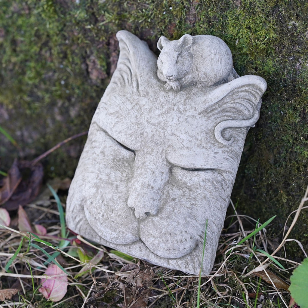 Cat and Mouse Hanging Stone Wall Plaque