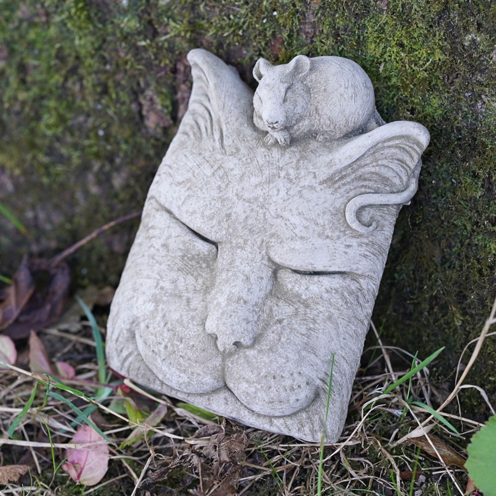 Cat and Mouse Hanging Stone Wall Plaque