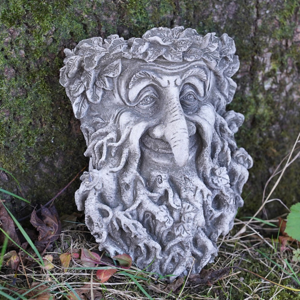 Greenman Bird Feeder Stone Statue