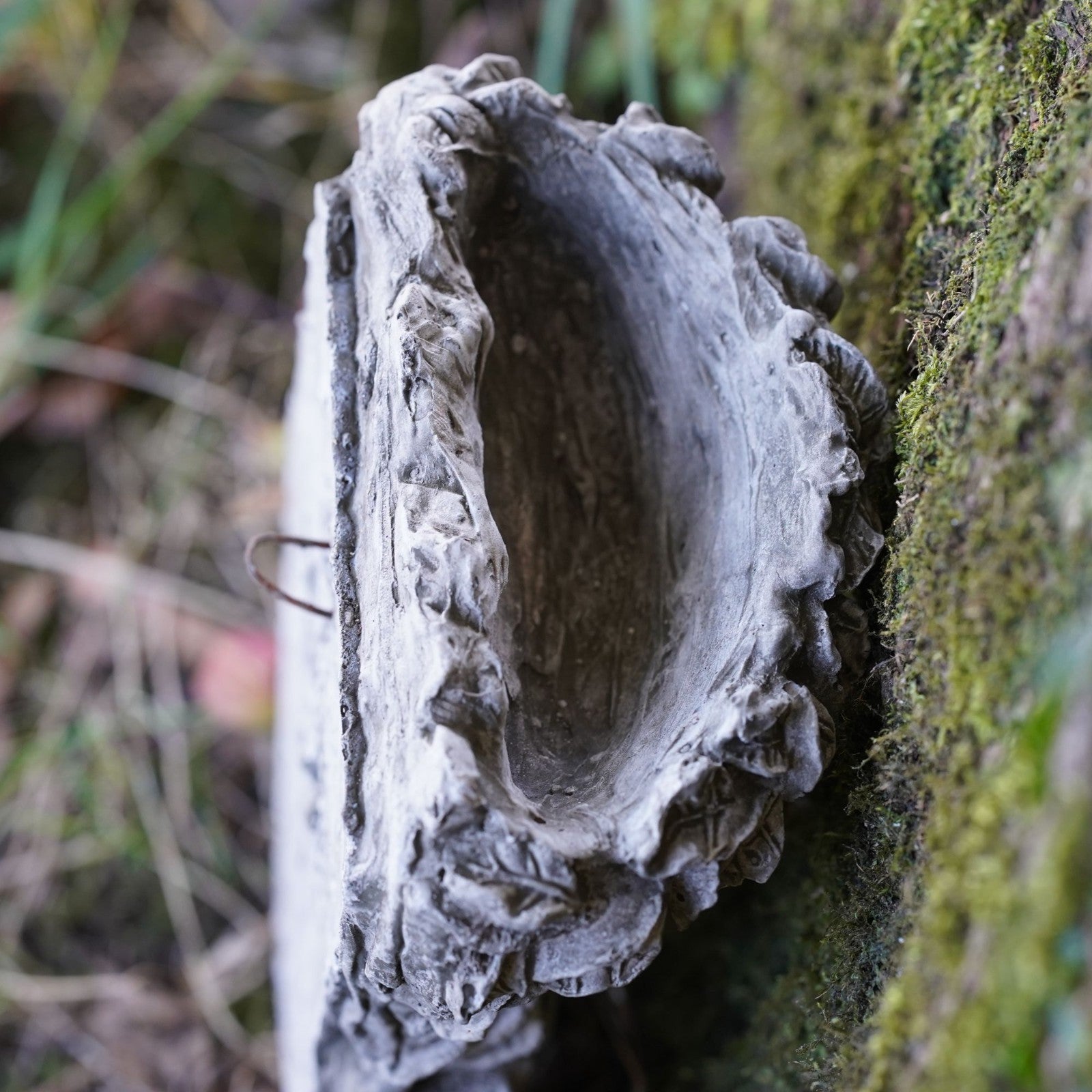 Greenman Bird Feeder Stone Statue