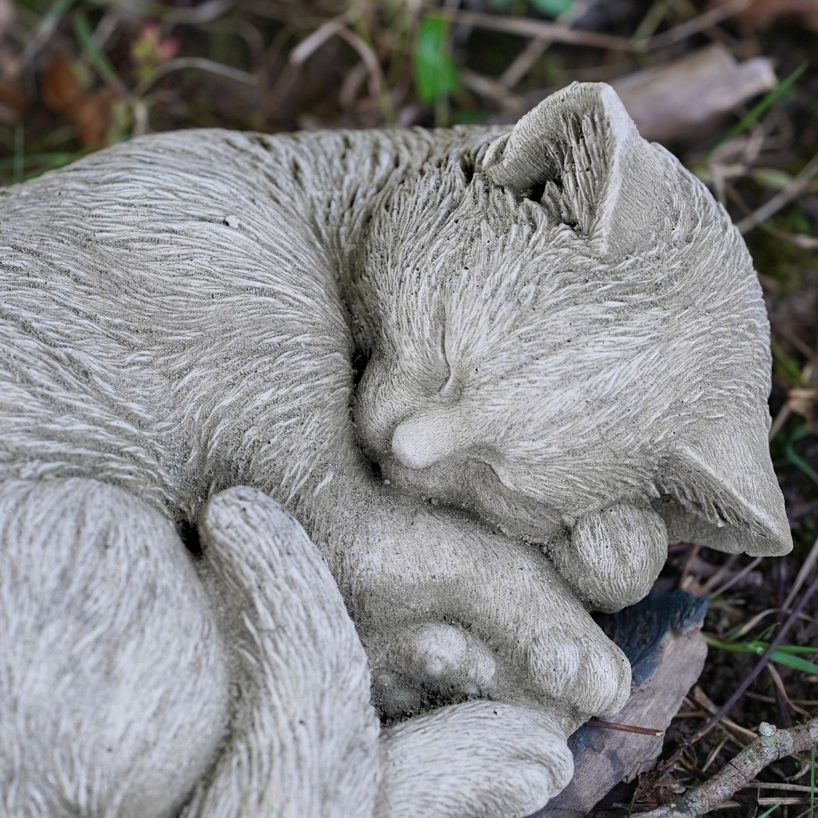 Large Sleeping Cat Stone Statue