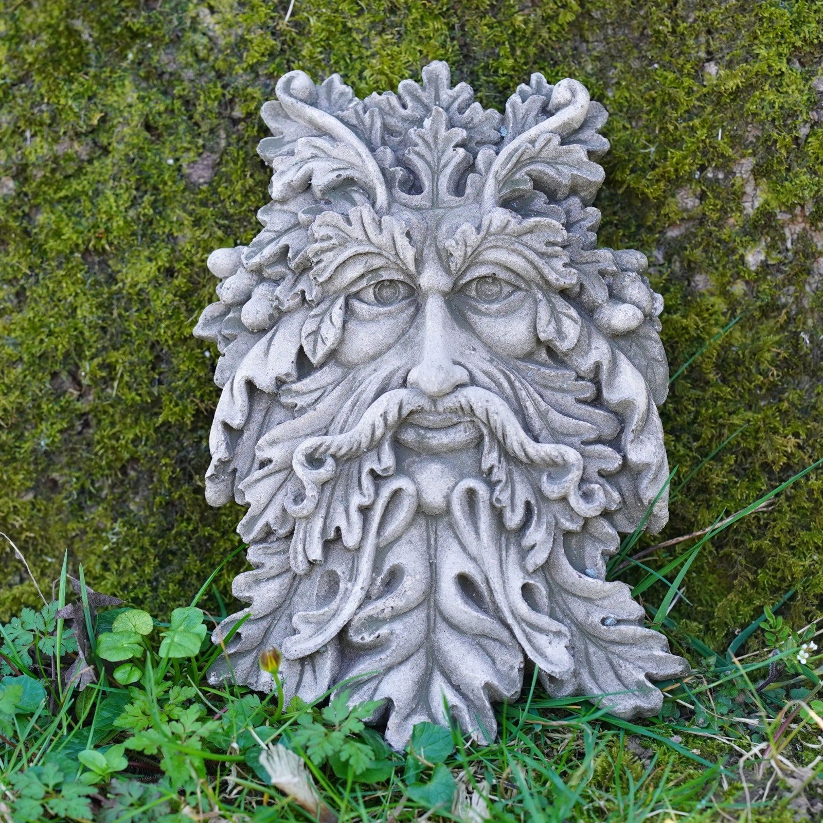3x Stone Greenman Wall Plaque Bundle