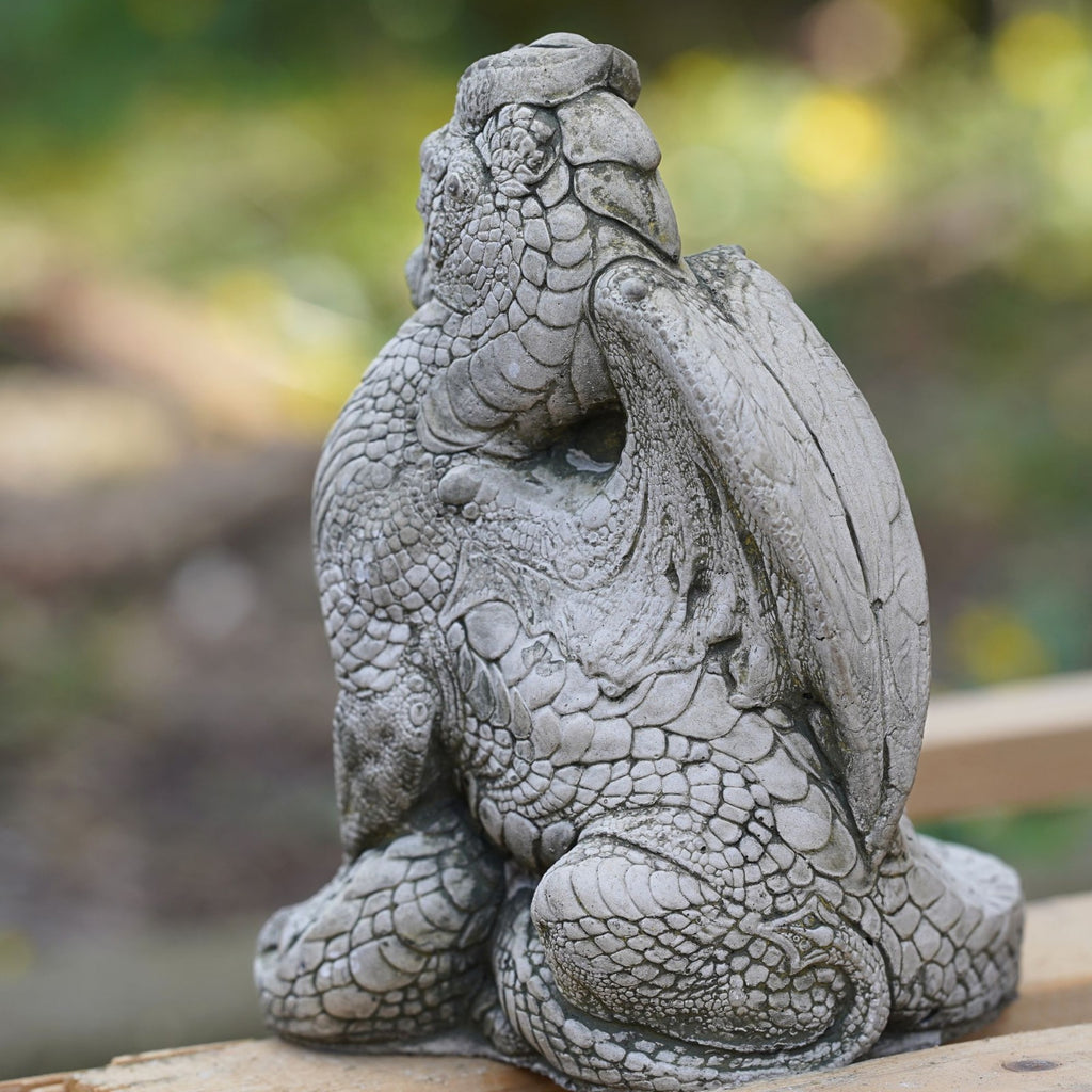 Set of 2 Stone Dragon Garden Ornaments