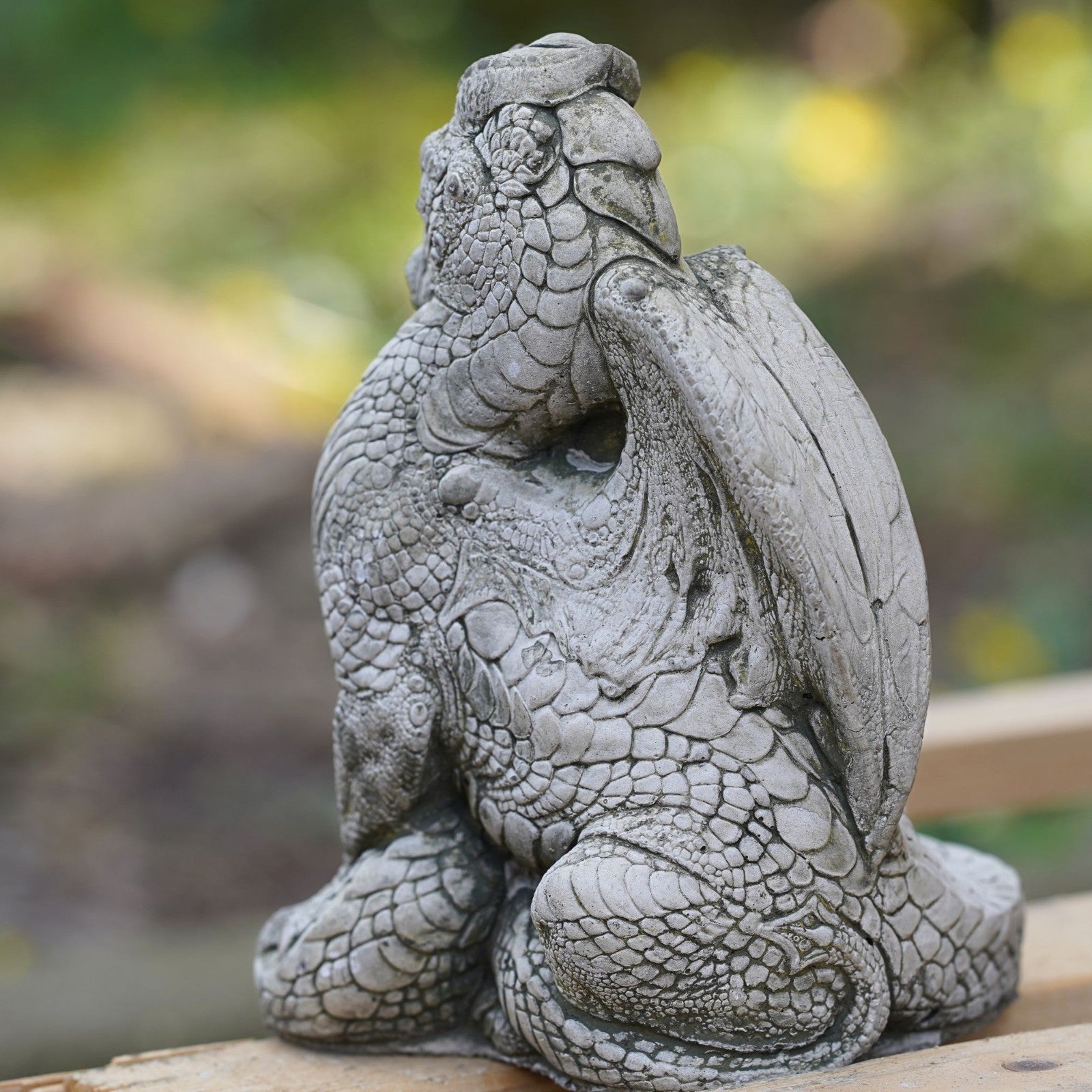 Set of 2 Stone Dragon Garden Ornaments