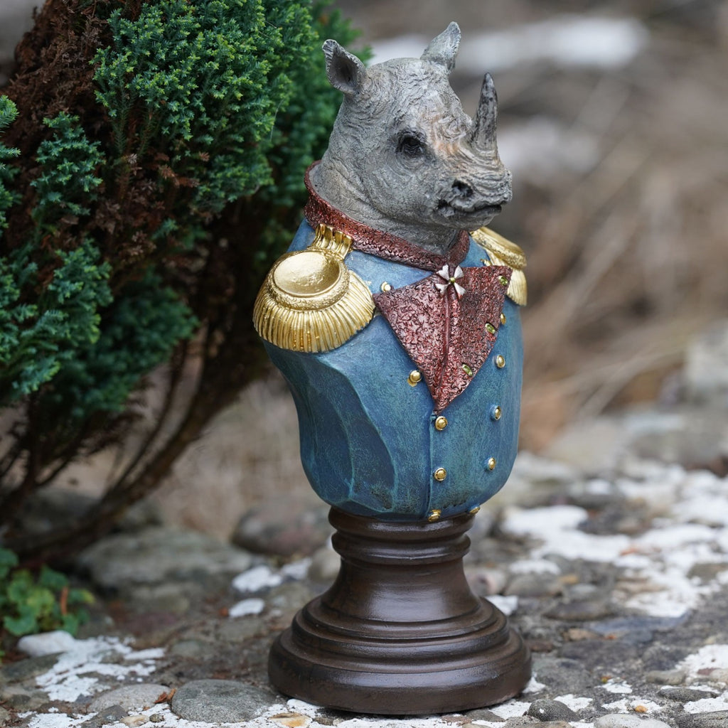 Rhino Gentry Bust Resin Sculpture