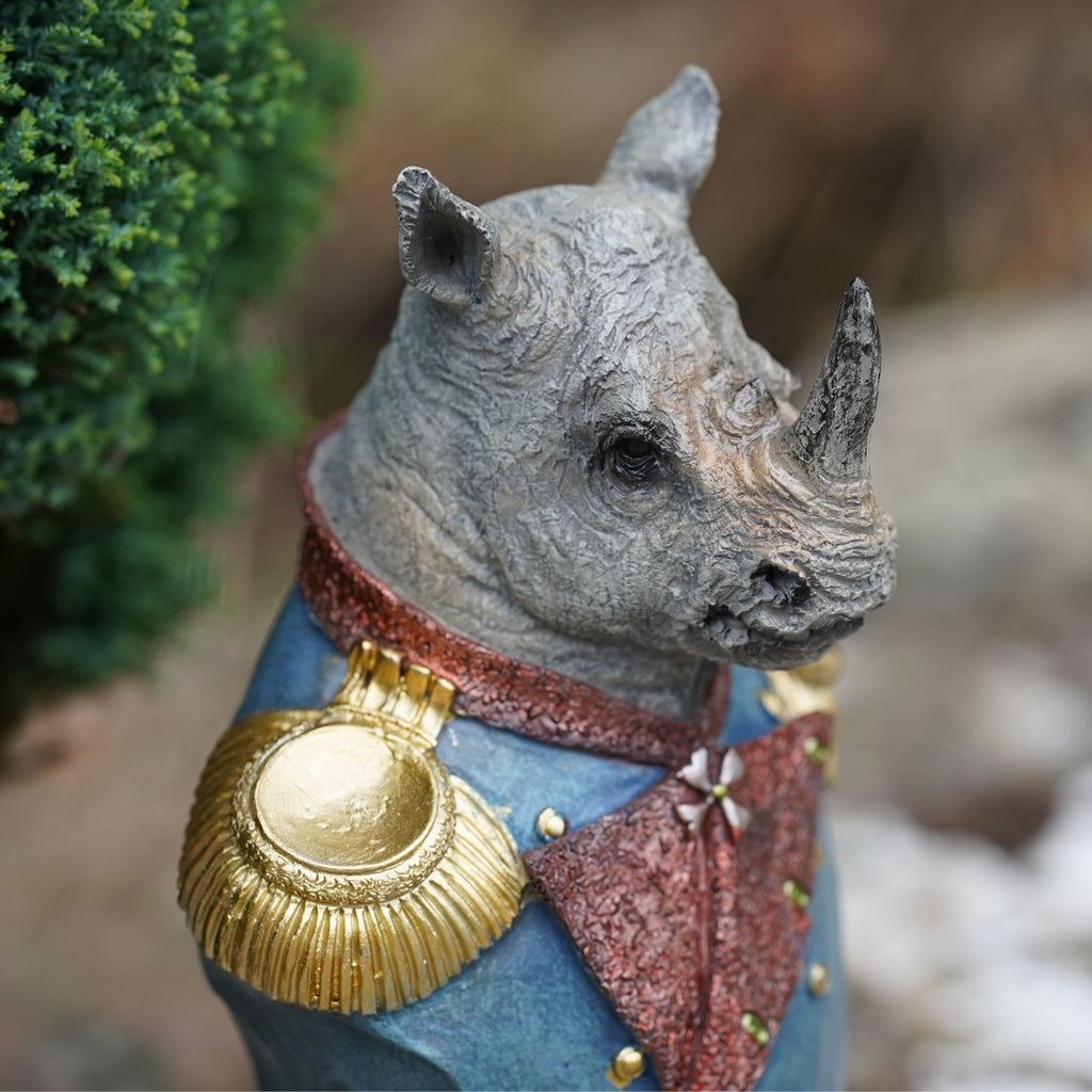 Rhino Gentry Bust Resin Sculpture