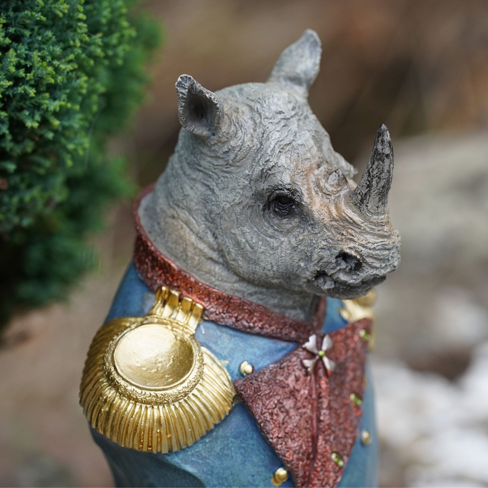 Rhino Gentry Bust Resin Sculpture