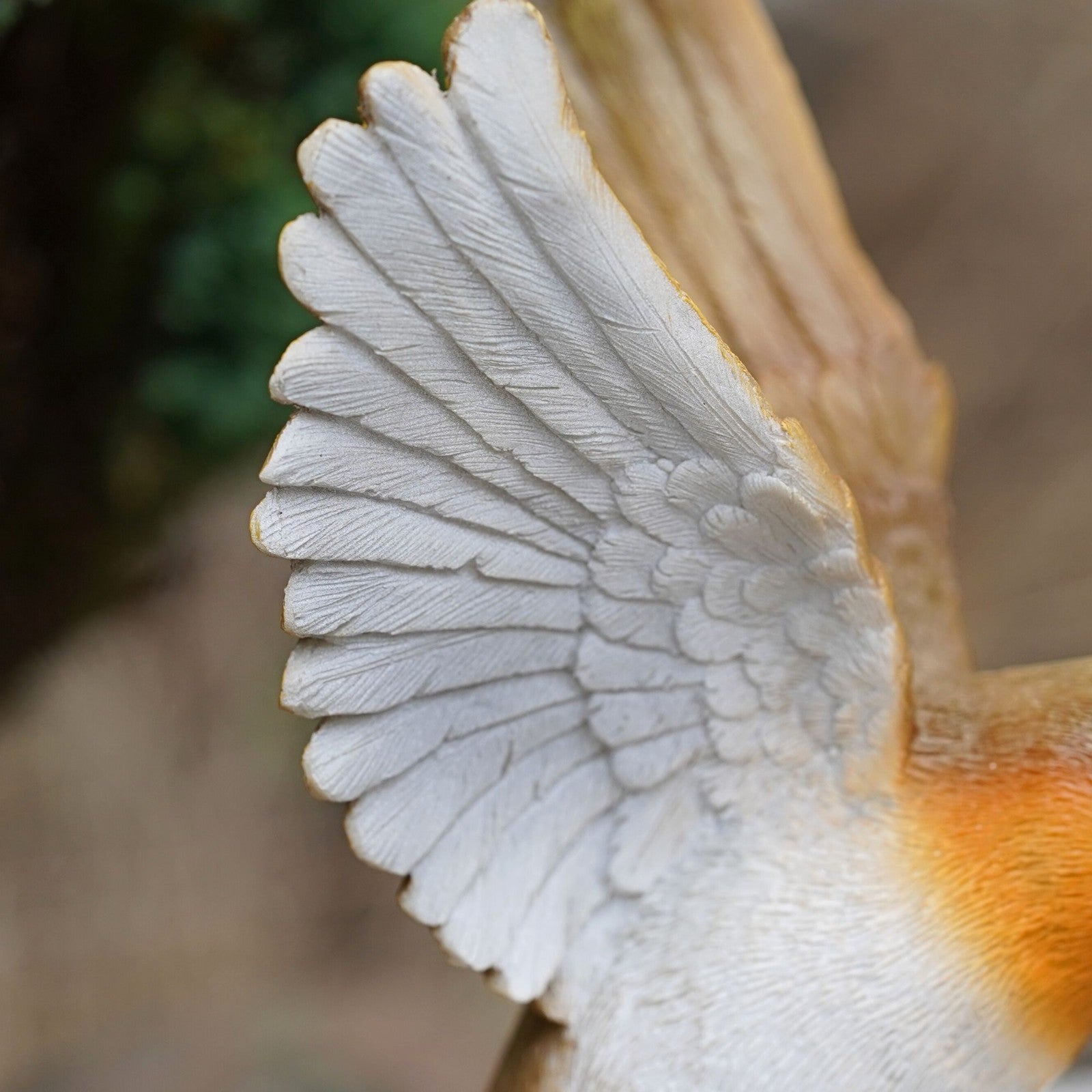 Winged Robin Resin Statue | British Bird Sculpture