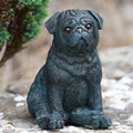 Sitting Pug Resin Puppy Dog Statue | Bronze Finish