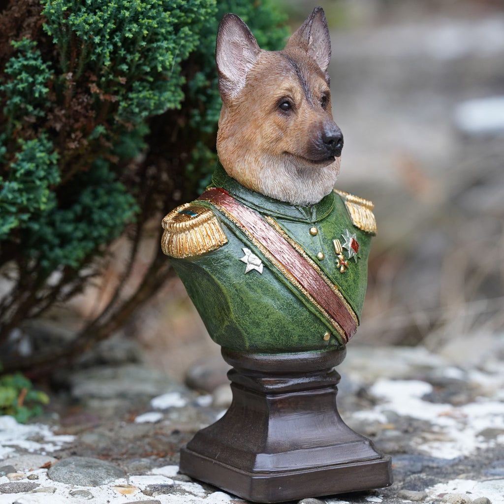 Alsatian Gentry Bust Resin Sculpture