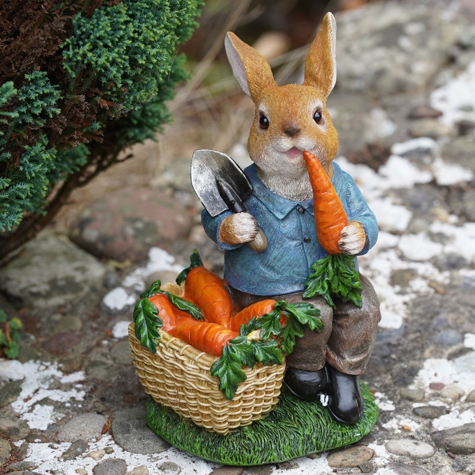 Hungry Bunny Resin Sculpture | Peter Rabbit Ornament