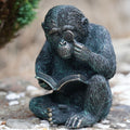 Studious Ape Resin Monkey Statue Bronze Finish