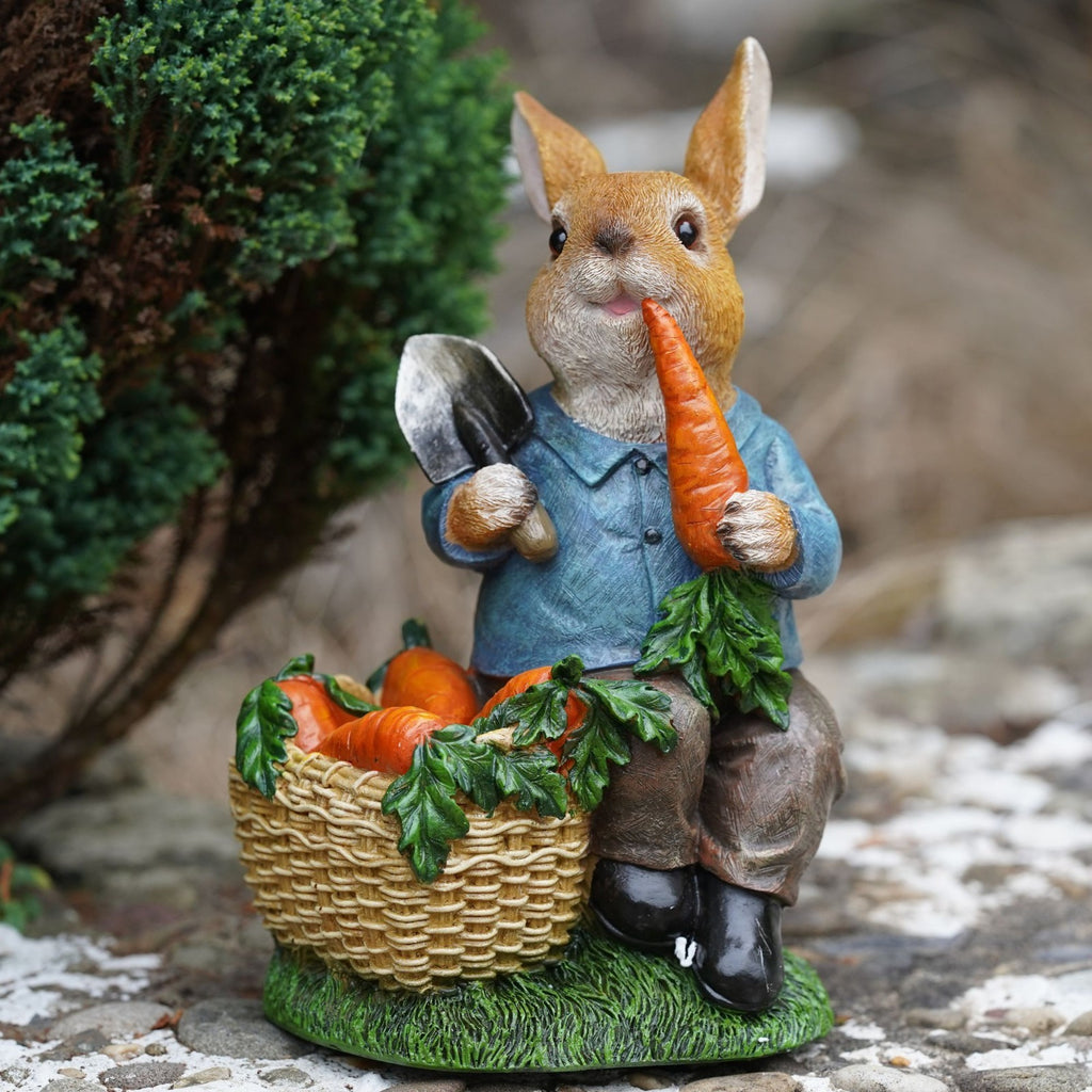Hungry Bunny Resin Sculpture | Peter Rabbit Ornament