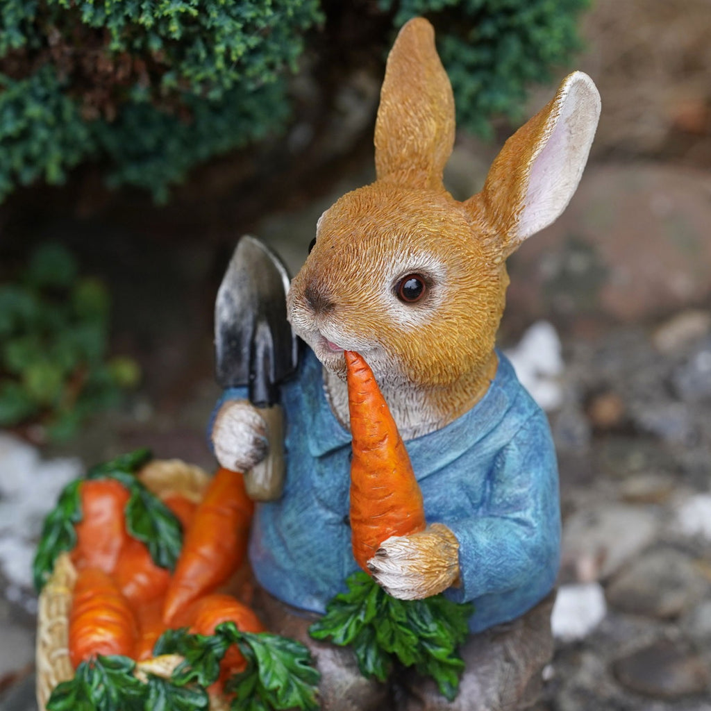 Hungry Bunny Resin Sculpture | Peter Rabbit Ornament
