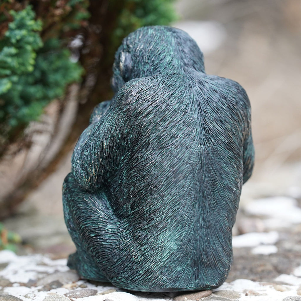 Studious Ape Resin Monkey Statue Bronze Finish